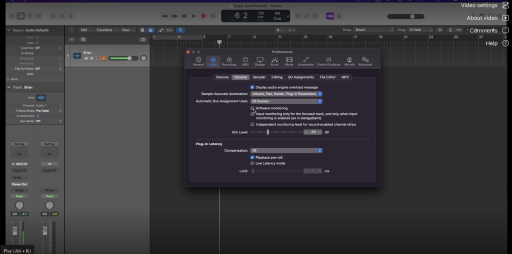 Logic settings